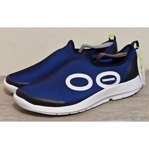 OOFOS OOmg Low Mesh Recovery Shoe Comfort Slip On White Navy Mens Size 11 NWT